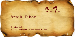 Vrbik Tibor névjegykártya
